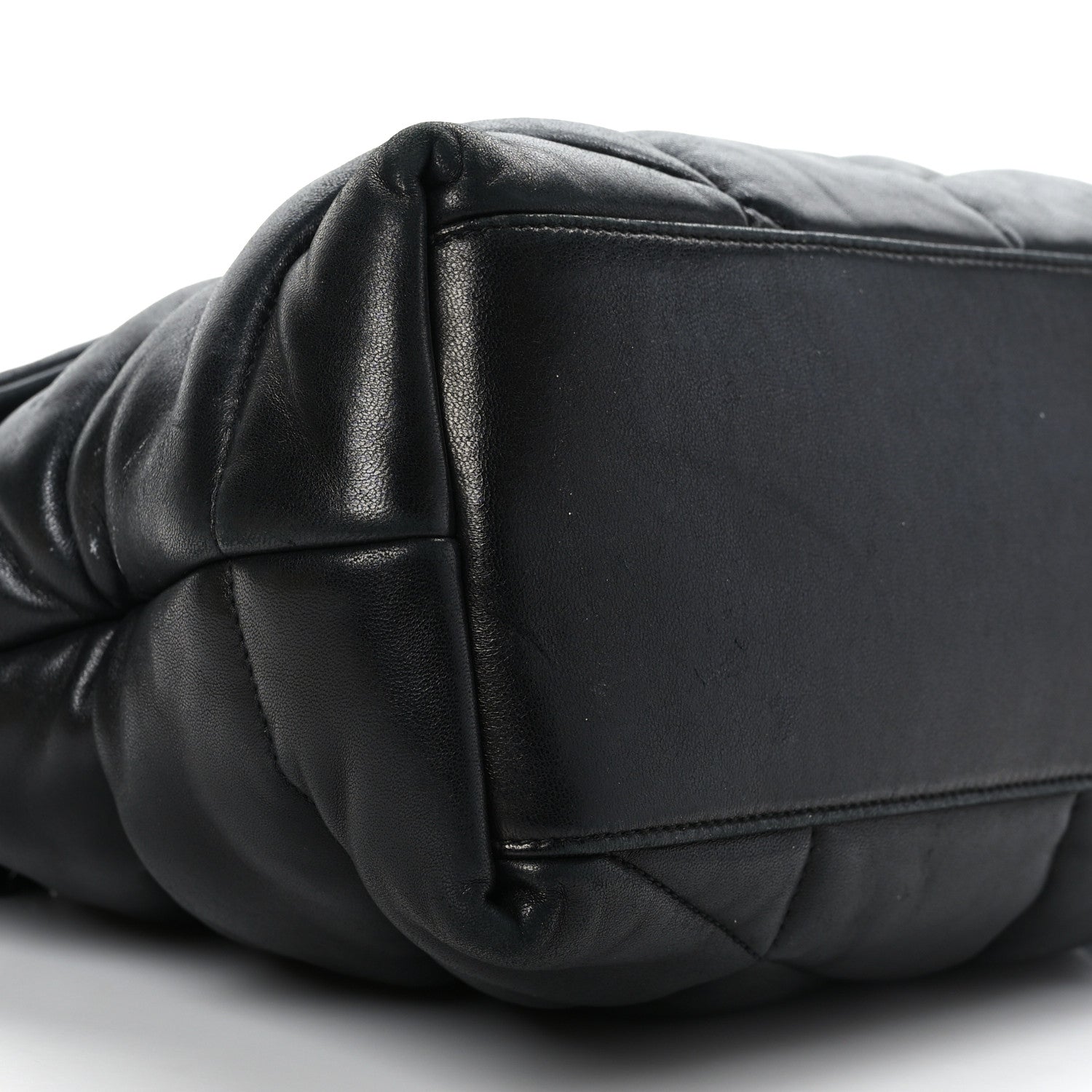 Saint Laurent Lambskin Quilted Monogram Monochrome Medium Loulou Puffer Chain Satchel Black 7 of 8