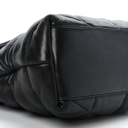 Saint Laurent Lambskin Quilted Monogram Monochrome Medium Loulou Puffer Chain Satchel Black 7 of 8