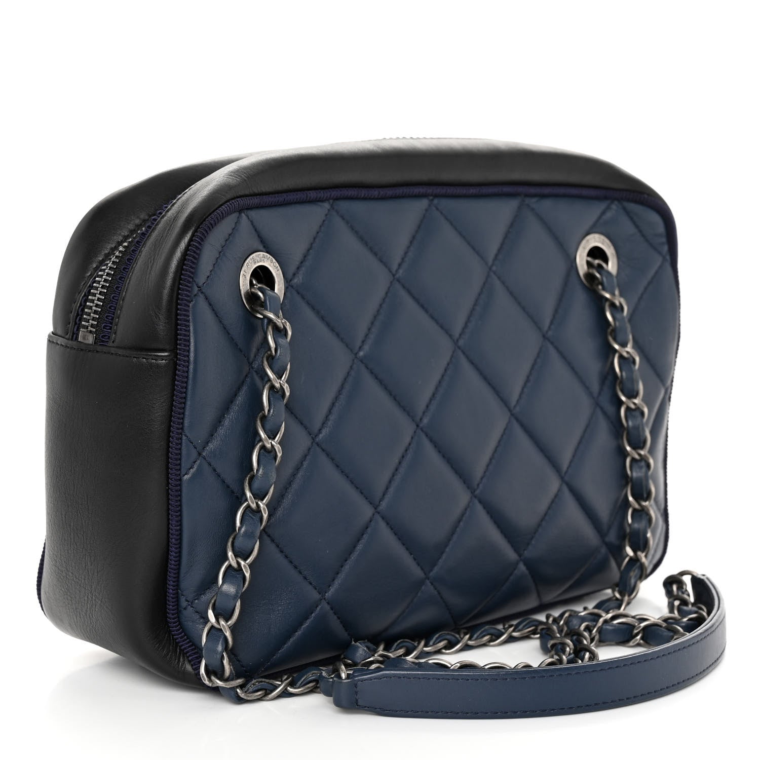 Chanel Calfskin Quilted Small Ballerine Camera Case Dark Blue 4 of 11