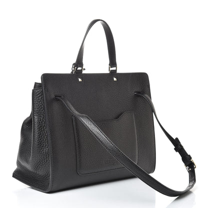 Valentino Garavani Pebbled Calfskin Large JoyLock Satchel Black 3 of 10