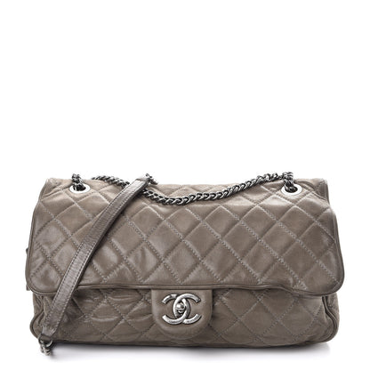 Chanel Iridescent Calfskin Quilted Large Shiva Flap Grey 1 of 13