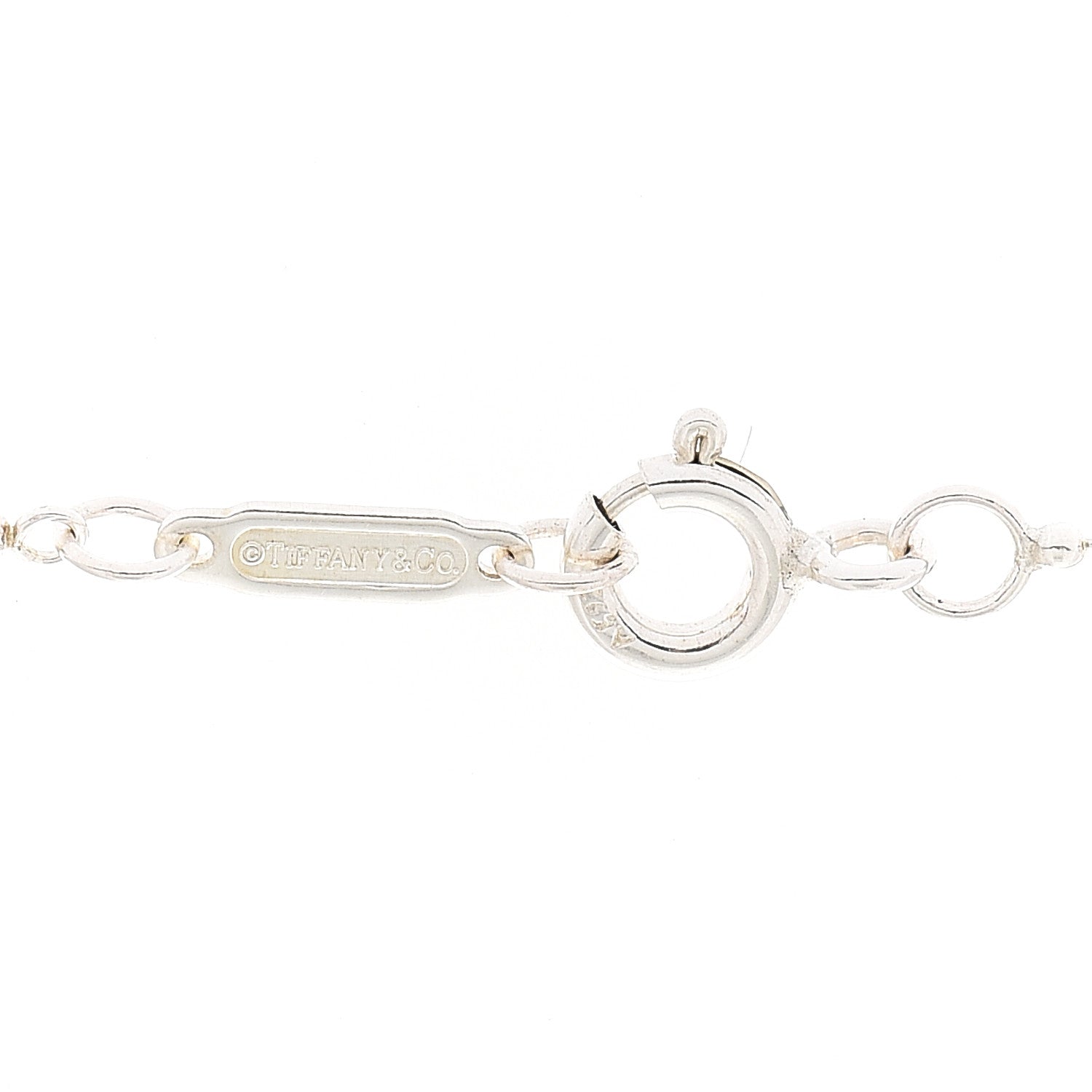 Tiffany Sterling Silver Diamond Yours Truly Charm Necklace 6 of 7