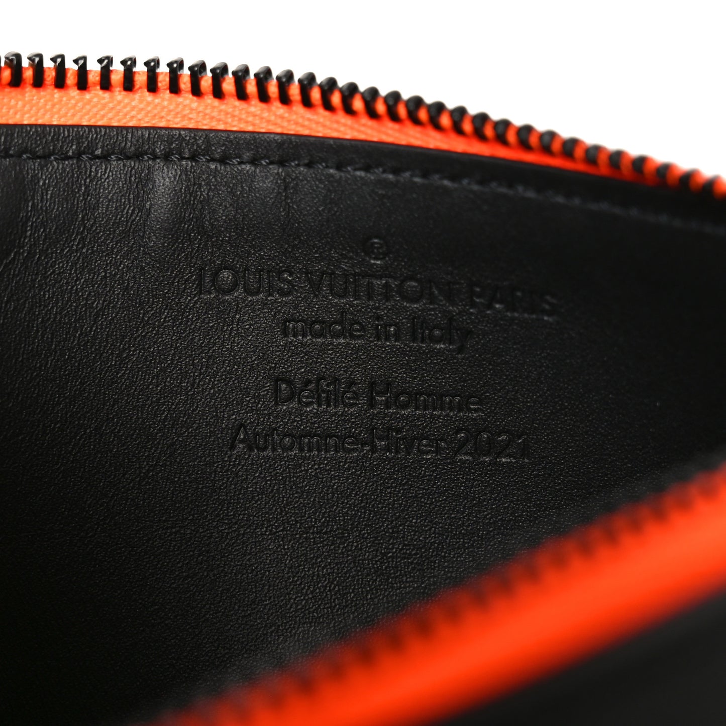 Calfskin Debossed Monogram Seal Coin Card Holder Black