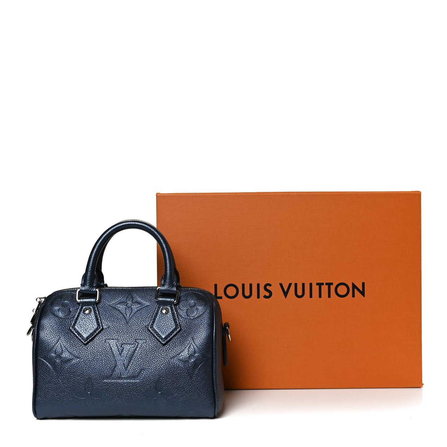 Metallic Empreinte Monogram Giant Speedy Bandouliere 20 Navy Nacre