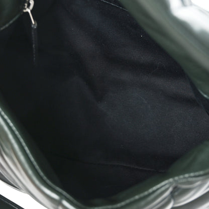Saint Laurent Lambskin Quilted Small Loulou Puffer Monogram Chain Satchel Seaweed Green 5 of 9