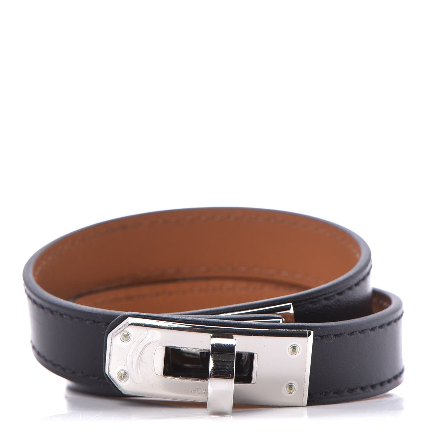 Hermes Chamonix Kelly Double Tour Bracelet S Black 1 of 7