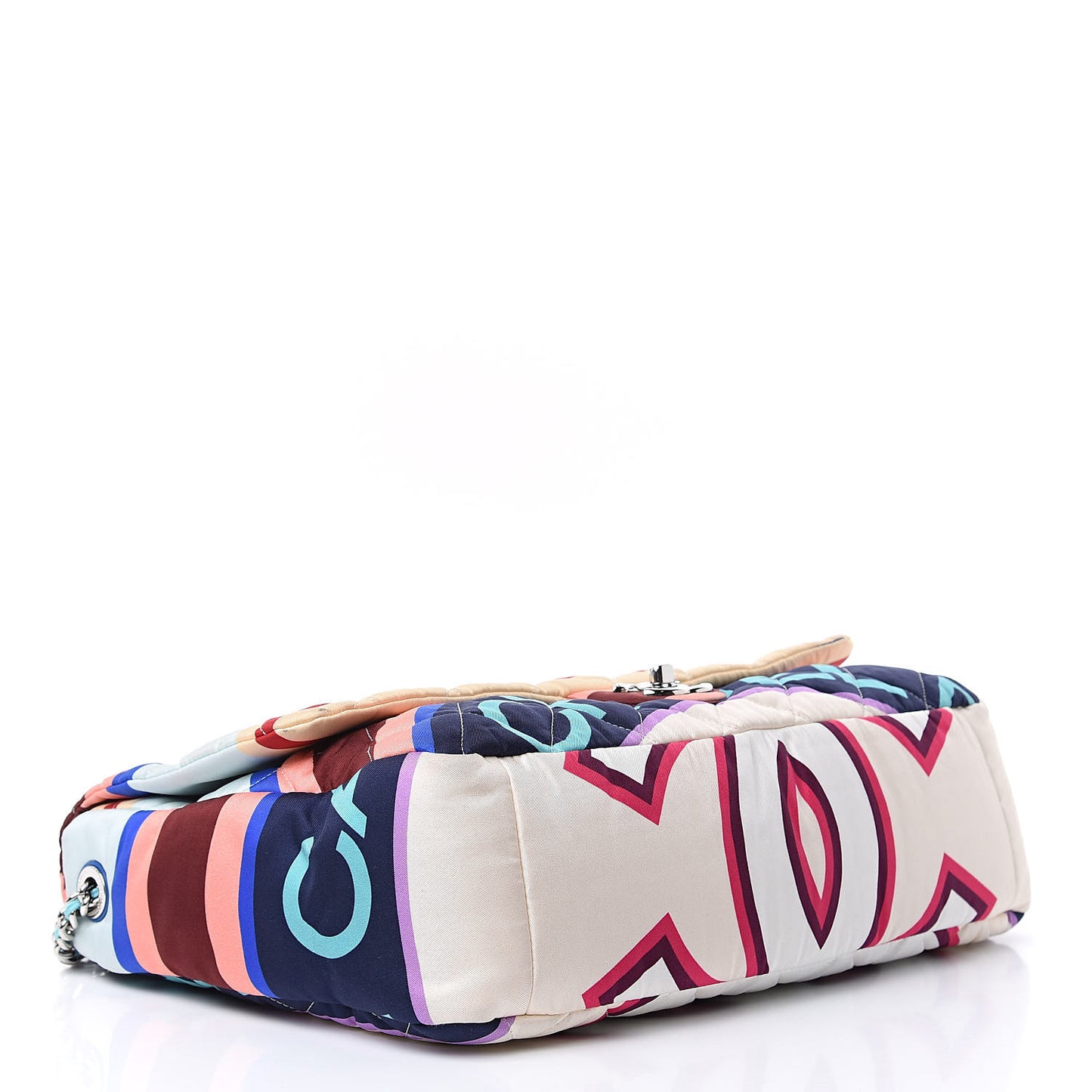 Fabric Quilted Printed Flap Multicolor