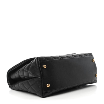Chanel Caviar Lizard Embossed Quilted Small Coco Handle Flap Black 4 of 10