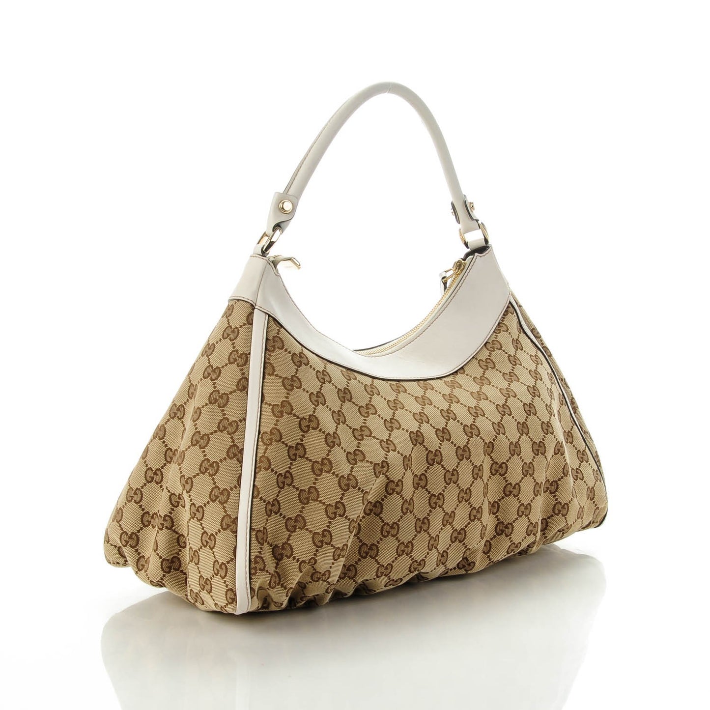 Monogram Large D Gold Hobo White