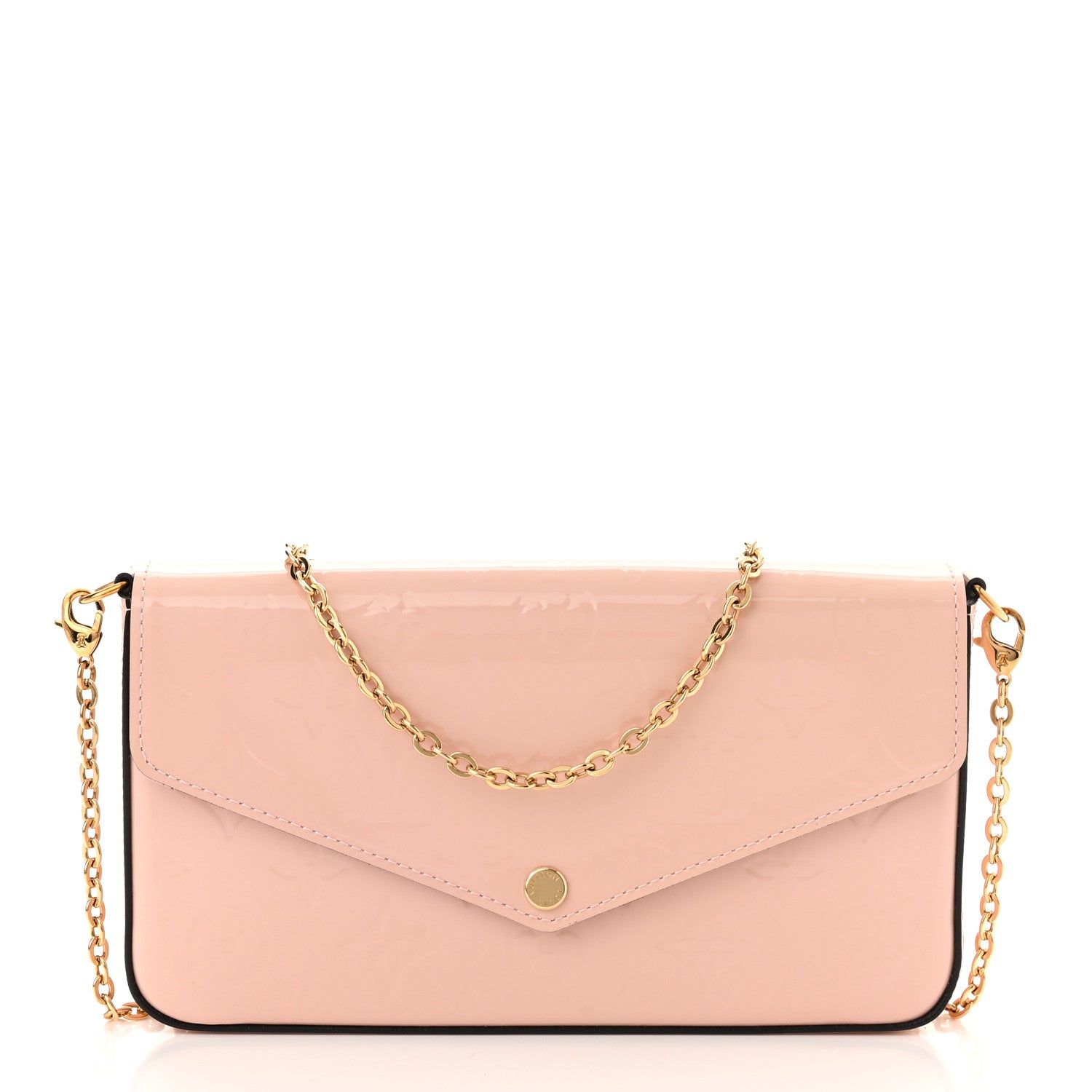 Louis Vuitton Vernis Felicie Chain Wallet Rose Ballerine 3 of 12