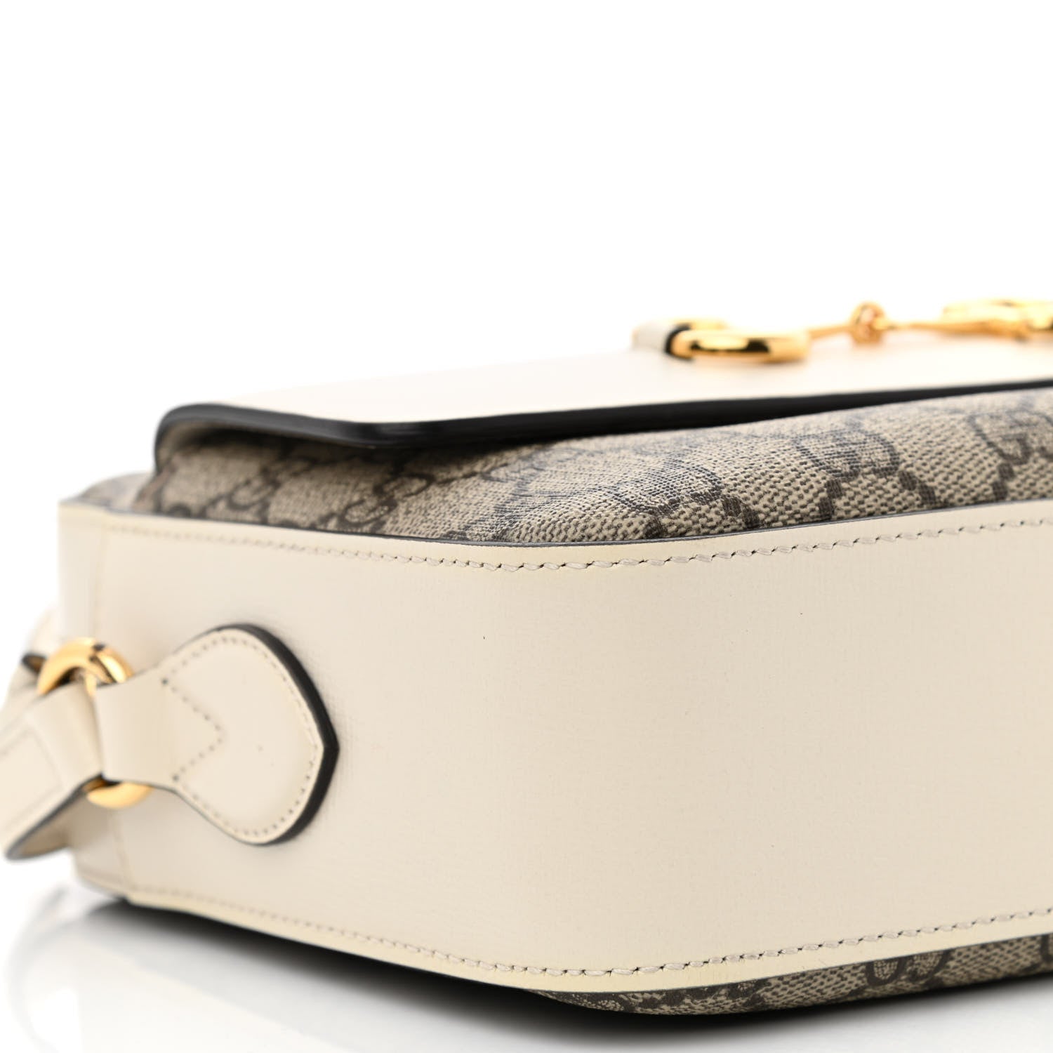 Gucci GG Supreme Monogram Small Horsebit 1955 Shoulder Bag Beige Mystic White 9 of 12