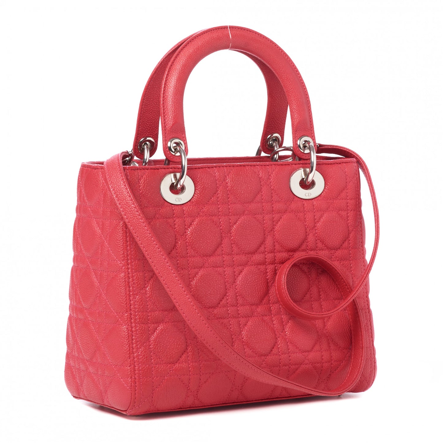 Grained Calfskin Cannage Medium Lady Dior Pink
