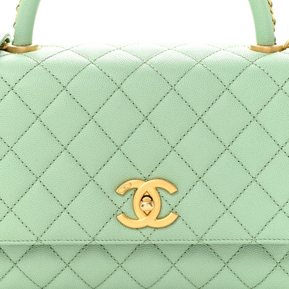 Chanel Caviar Quilted Small Coco Chain Handle Flap Light Green 8 of 12