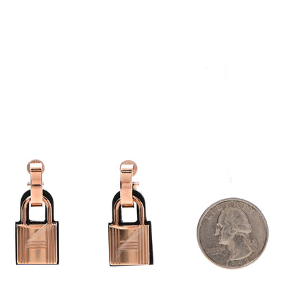 Hermes Rose Gold Swift O'Kelly Earrings Black 2 of 6