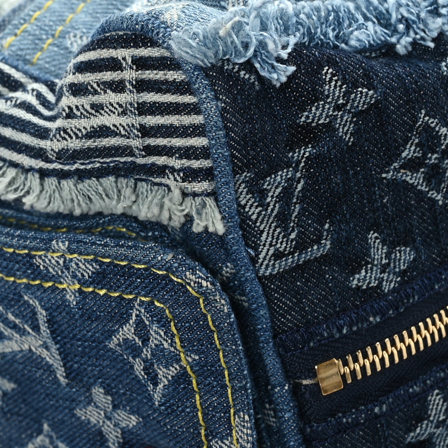 Louis Vuitton Denim Patchwork Speedy 30 Blue 7 of 10