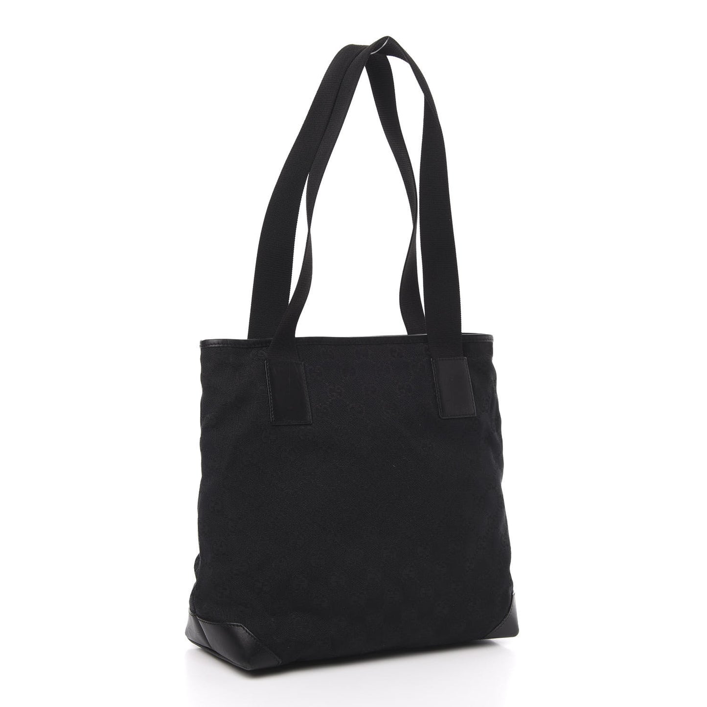 Nylon Calfskin Large Tote Black