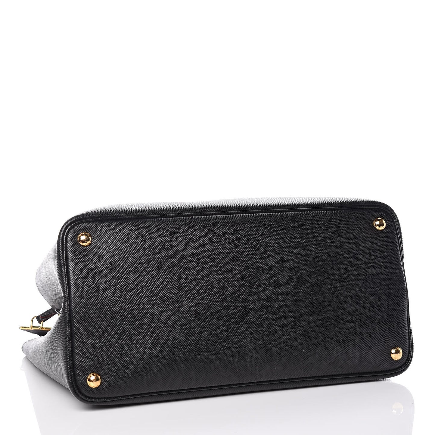 Saffiano Cuir Large Double Bag Black Fuoco