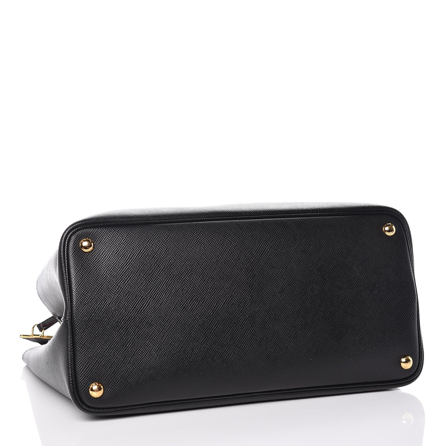 Prada Saffiano Cuir Large Double Bag Black Fuoco 4 of 14