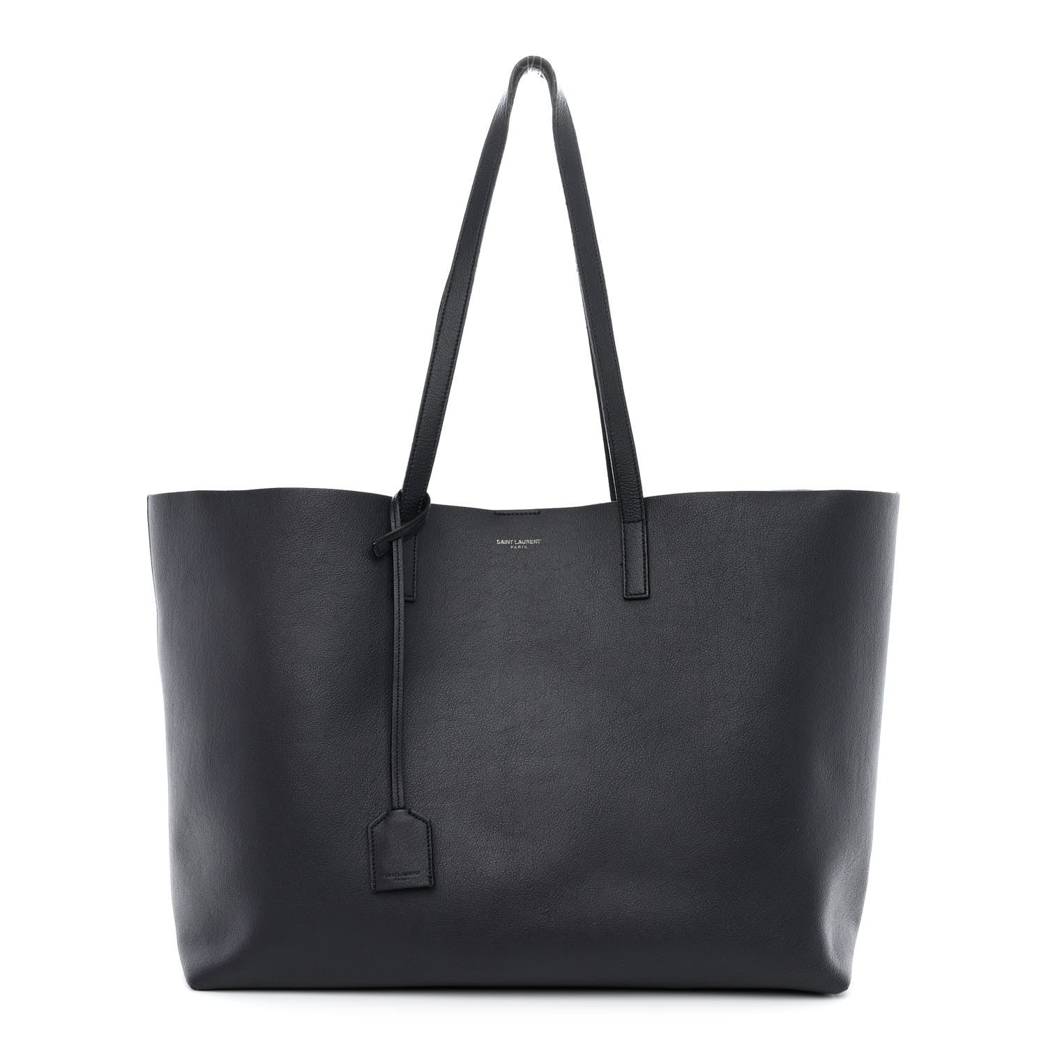 Saint Laurent Calfskin Large Shopping Tote Navy 3 of 16