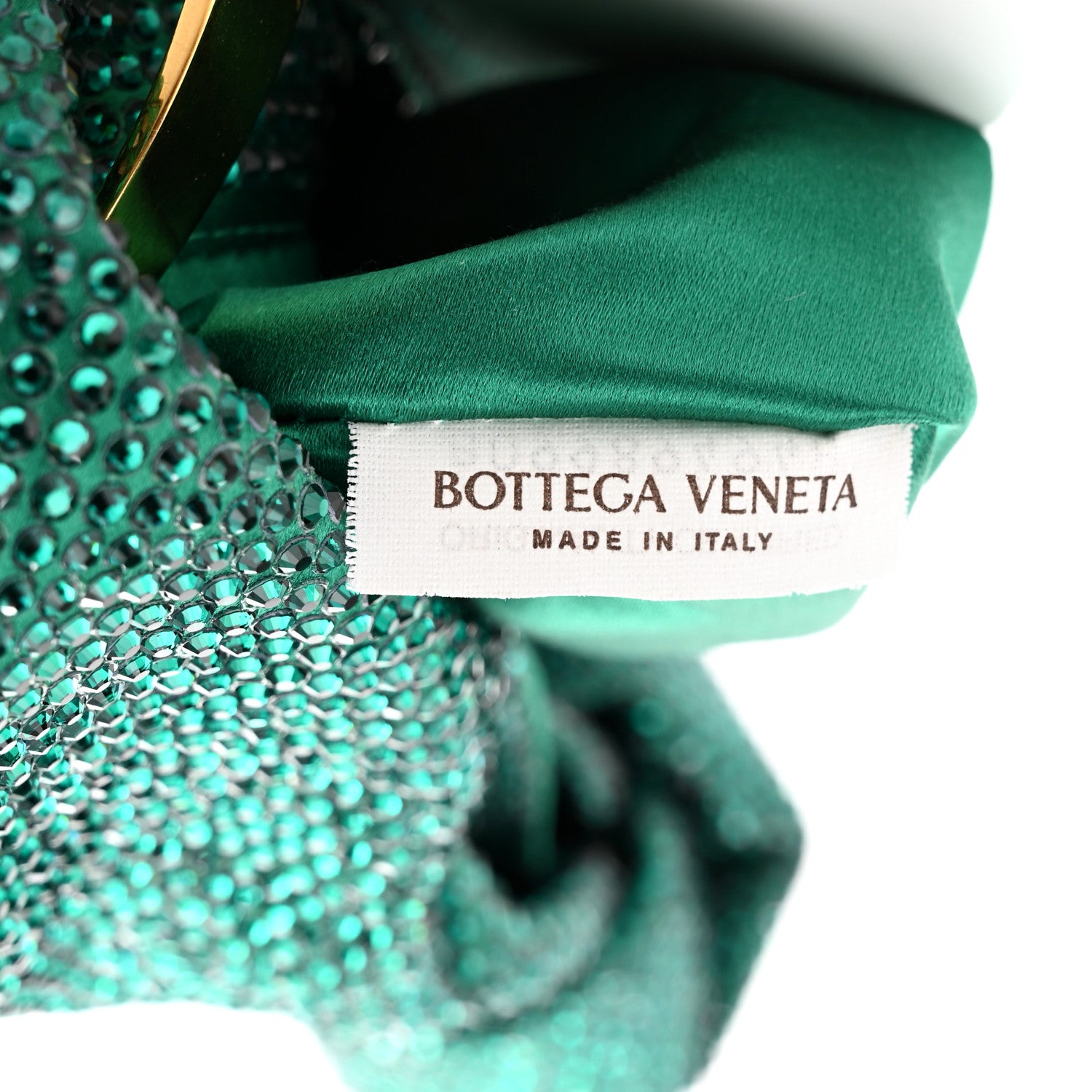 Bottega Veneta Crystal Embellished Satin Mini Hotfix Jodie Emerald 6 of 10