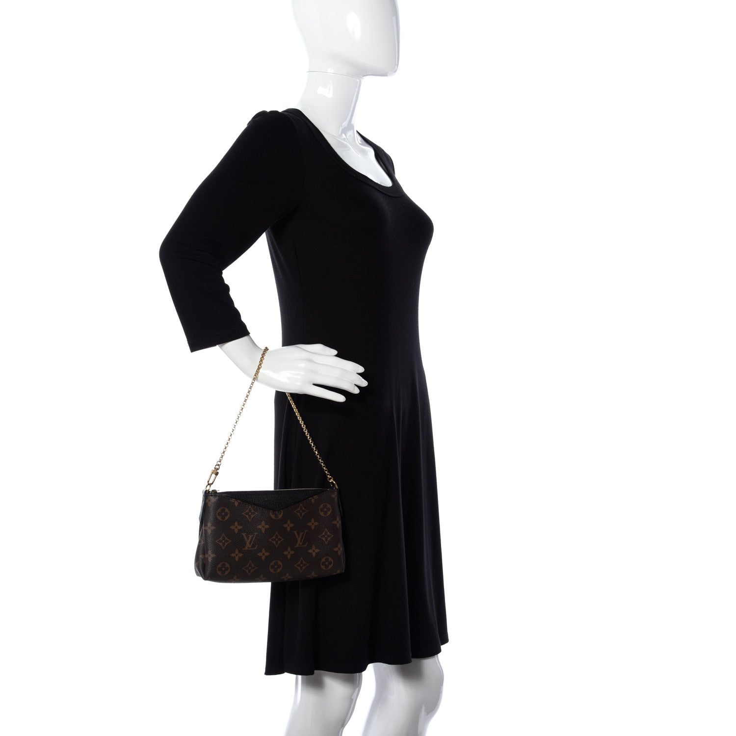 Louis Vuitton Monogram Pallas Clutch Black 3 of 10