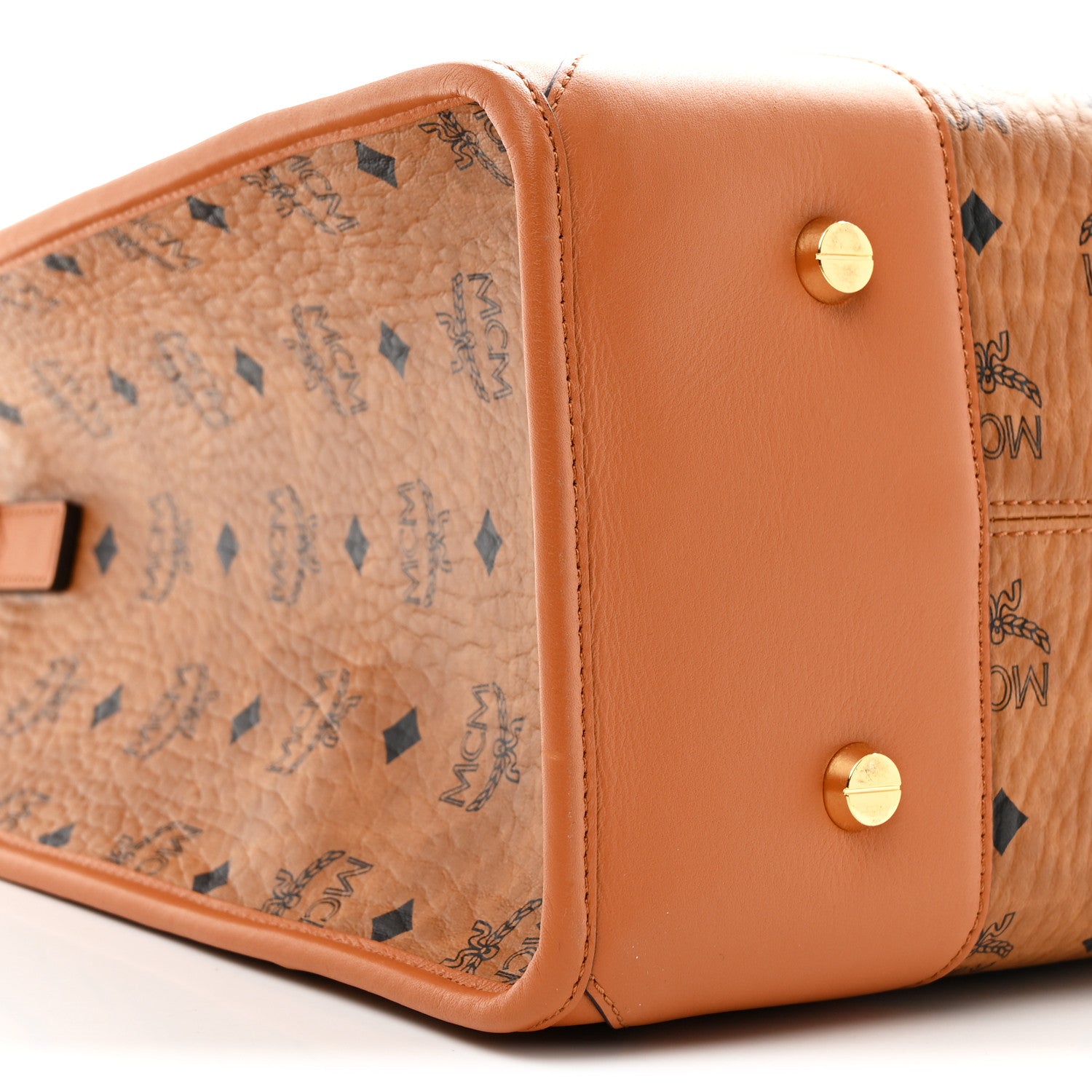 MCM Visetos X-Large Munchen Tote Cognac 11 of 12