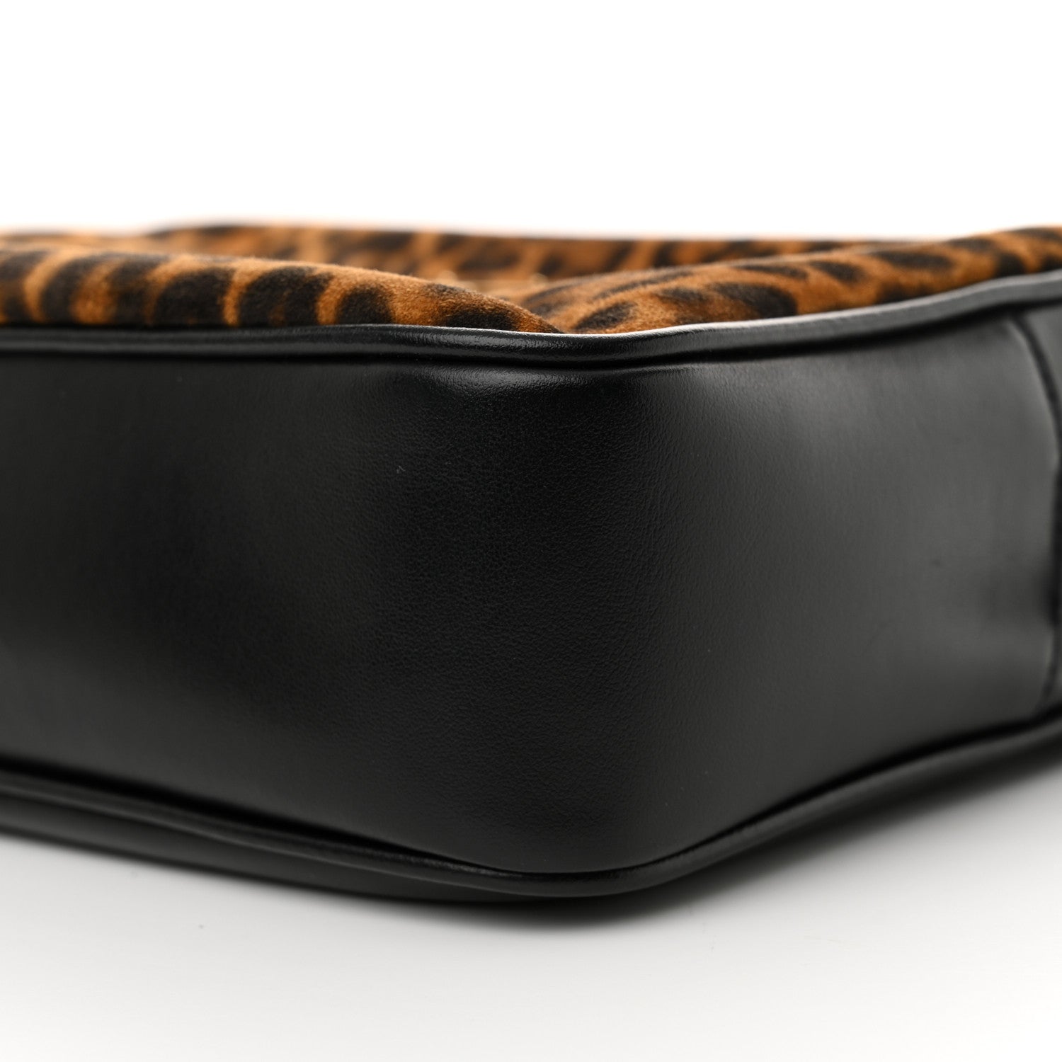 Saint Laurent Calfskin Leopard Print Monogram Lou Camera Bag Black 10 of 11