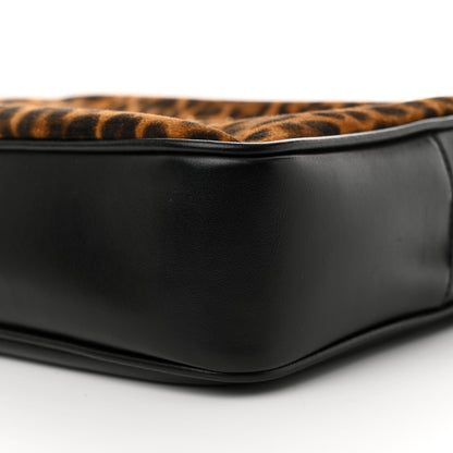 Saint Laurent Calfskin Leopard Print Monogram Lou Camera Bag Black 10 of 11