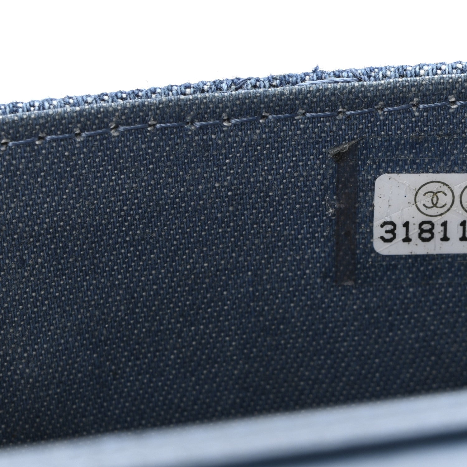 Chanel Denim Quilted CC Pearl Crush Clutch With Chain Blue 7 of 10