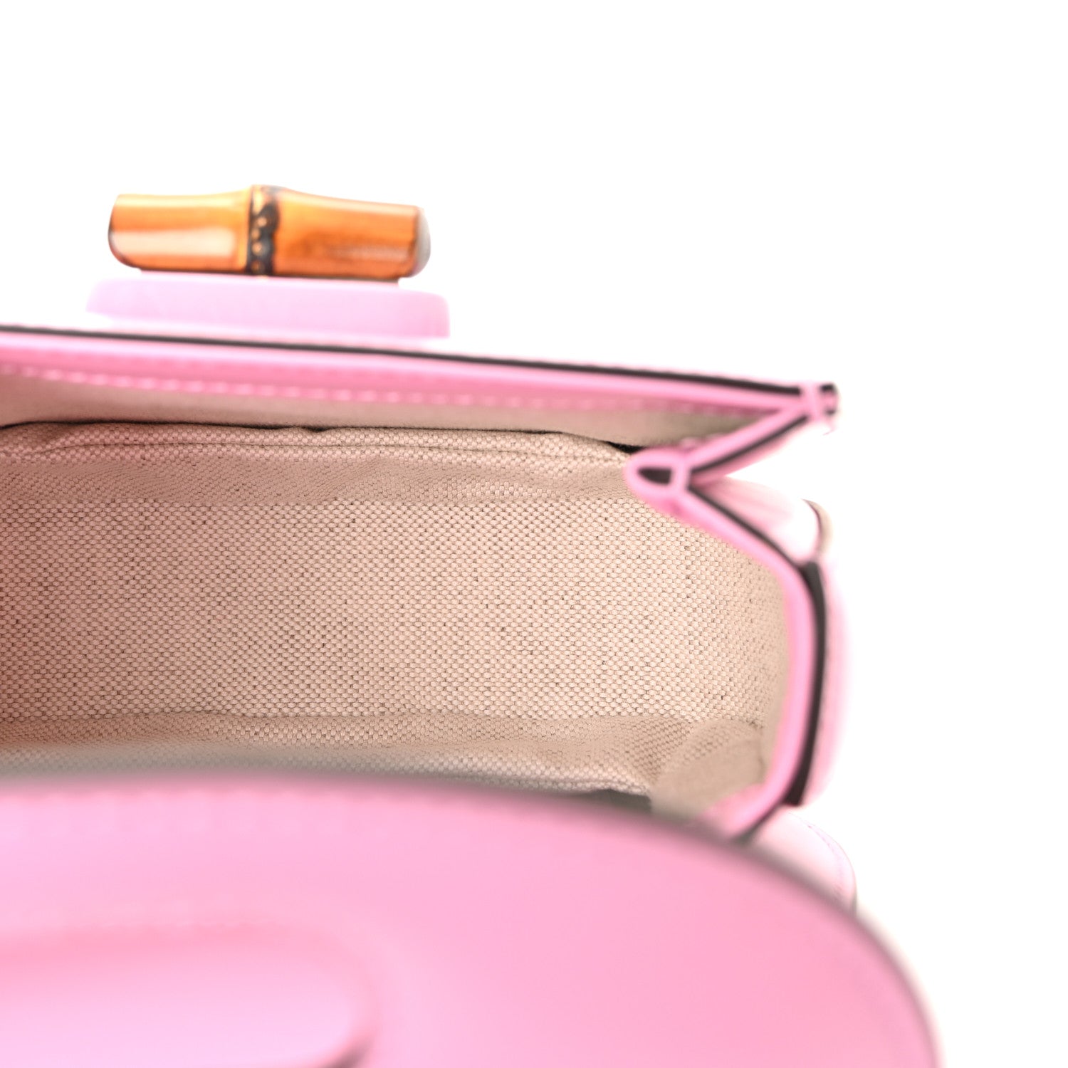 Gucci Boarded Dyana Lux Calfskin Web Mini Bamboo 1947 Top Handle Bag Nice Pink 5 of 9