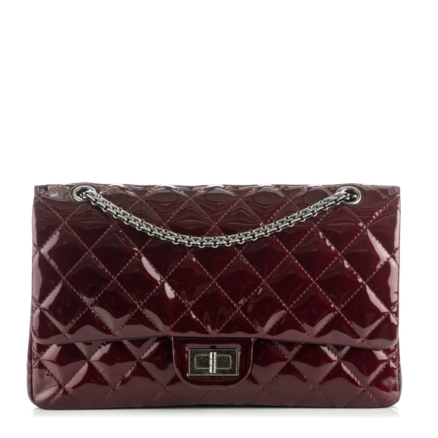 Patent Quilted 2.55 Reissue 227 Flap Light Burgundy
