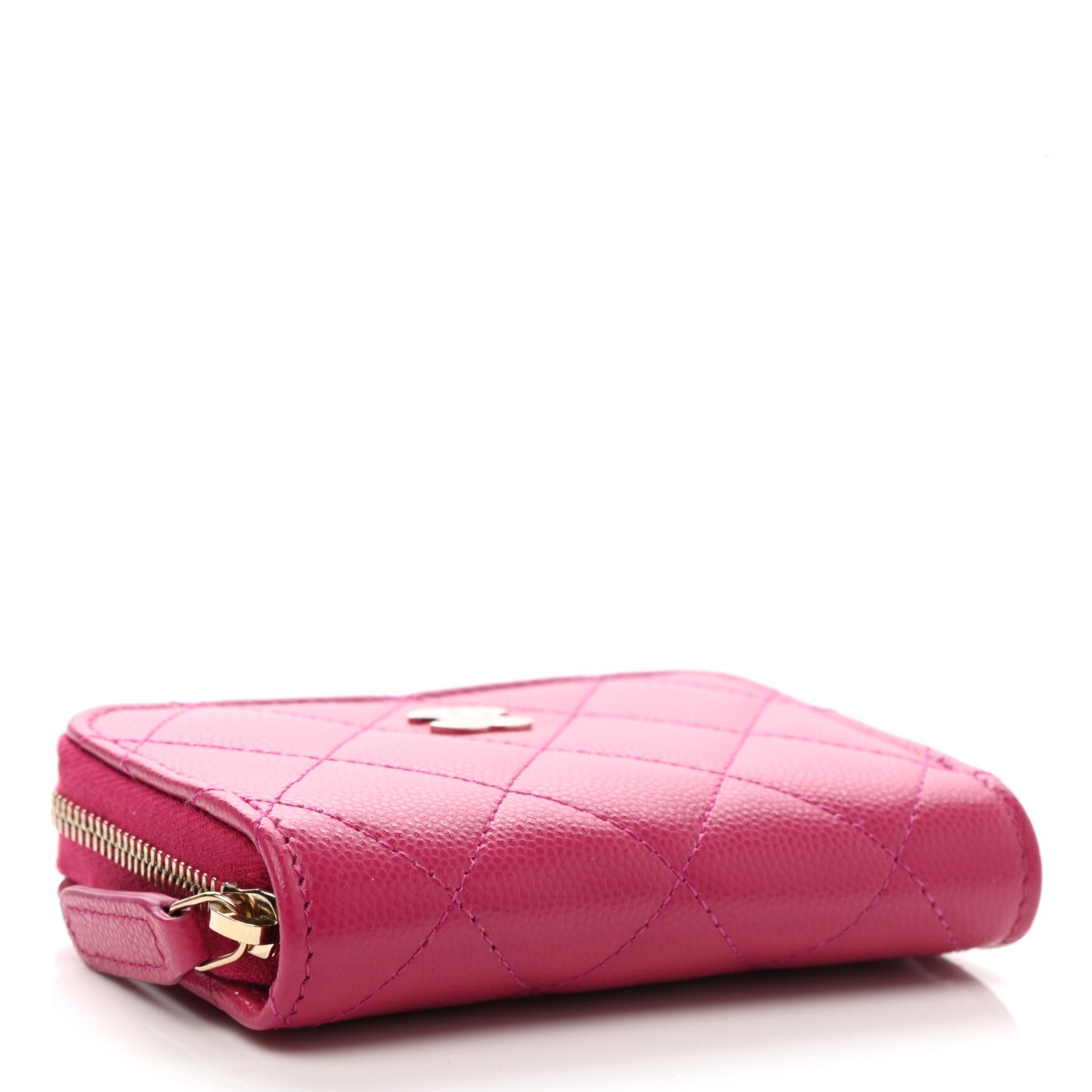 Chanel Caviar Quilted Zip Coin Purse Dark Pink 4 of 8