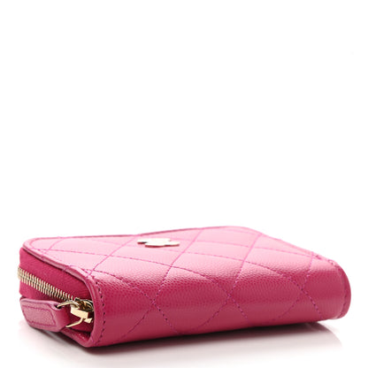 Chanel Caviar Quilted Zip Coin Purse Dark Pink 4 of 8