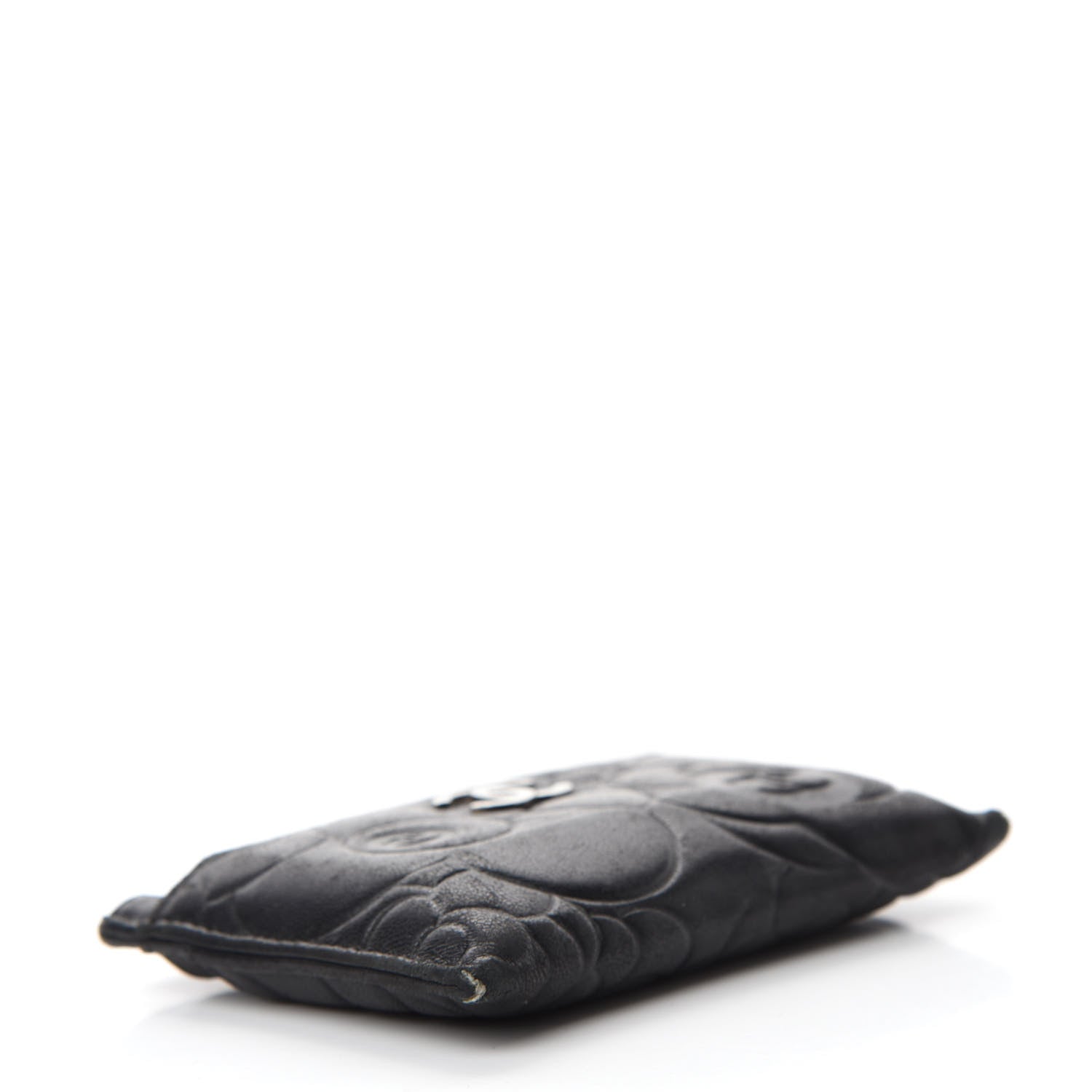 Chanel Lambskin Camellia Embossed Card Holder Black 4 of 10
