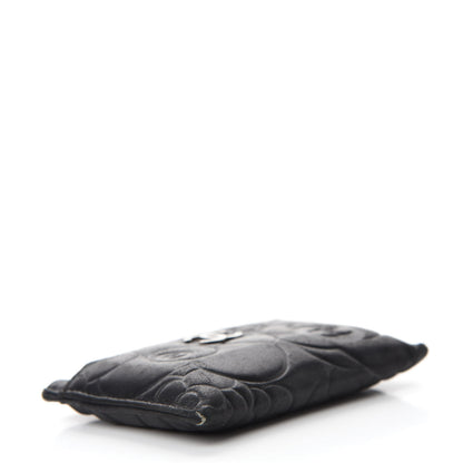 Chanel Lambskin Camellia Embossed Card Holder Black 4 of 10