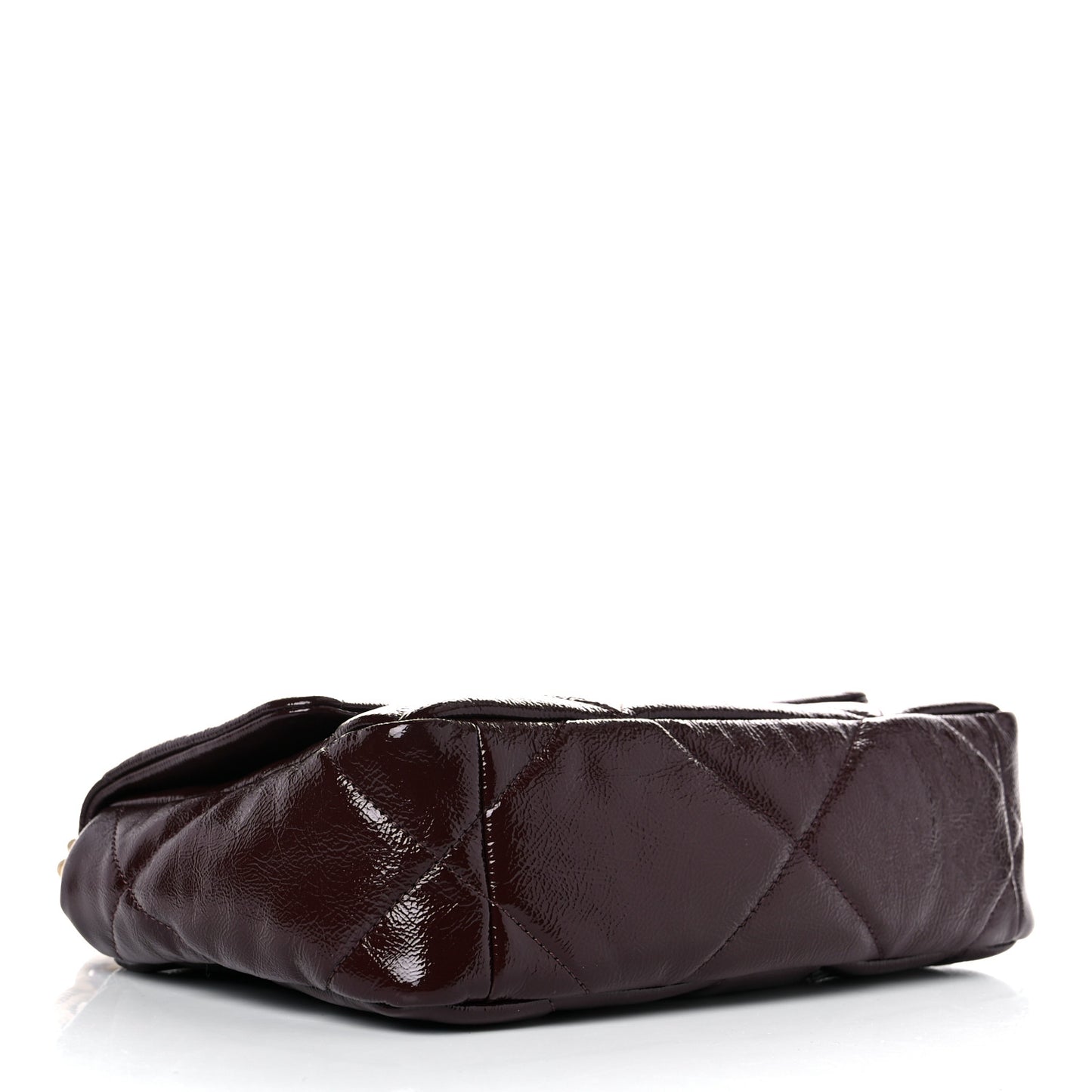 Shiny Crumpled Calfskin Quilted Medium Chanel 19 Flap Burgundy
