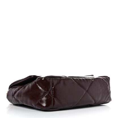 Chanel Shiny Crumpled Calfskin Quilted Medium Chanel 19 Flap Burgundy 4 of 10