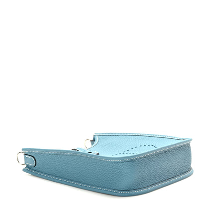 Hermes Taurillon Clemence Evelyne TPM New Blue Jean 4 of 10