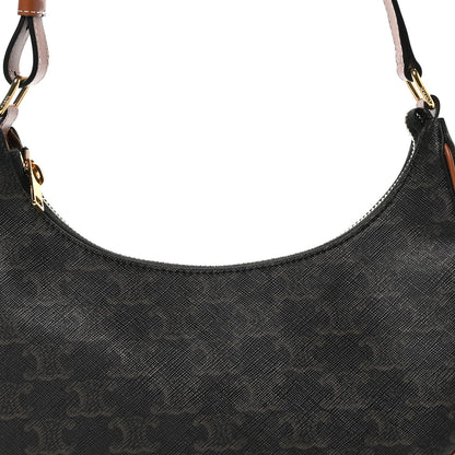 Celine Triomphe Canvas Calfskin Ava Shoulder Bag Tan 9 of 11