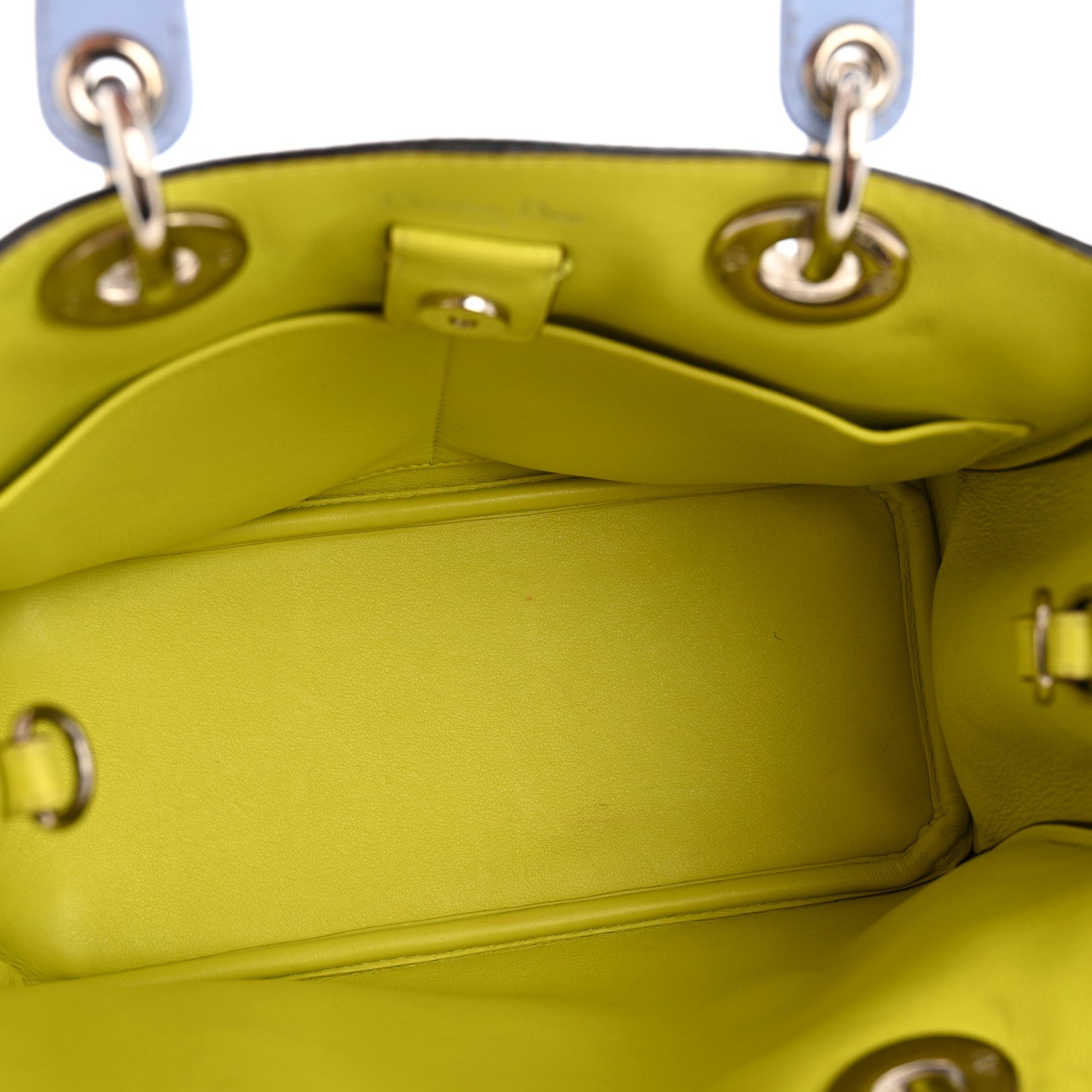 Christian Dior Smooth Calfskin Mini Diorissimo Tote Lavender Jaune Fluo 5 of 17