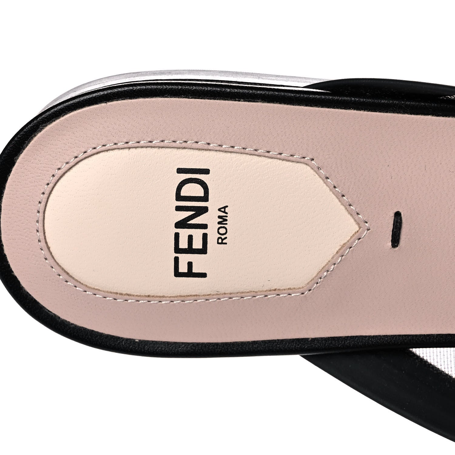 Fendi Technical Mesh Vitello FF Colibri Flat Mules 38 Tobacco Moro Black 8 of 10