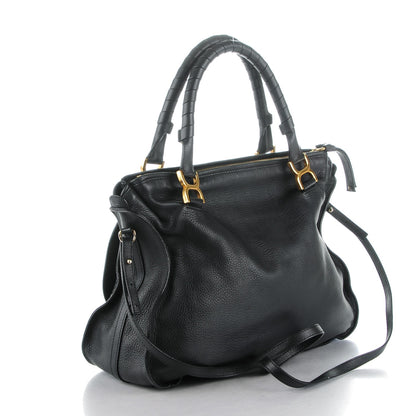 Chloe Calfskin Braided Large Marcie Satchel Black 3 of 7