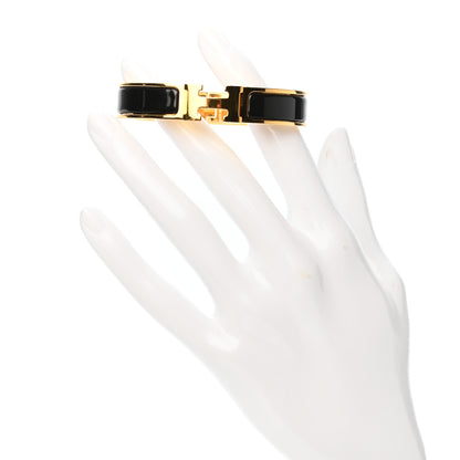 Hermes Enamel Narrow Clic Clac H Bracelet GM Black 2 of 5