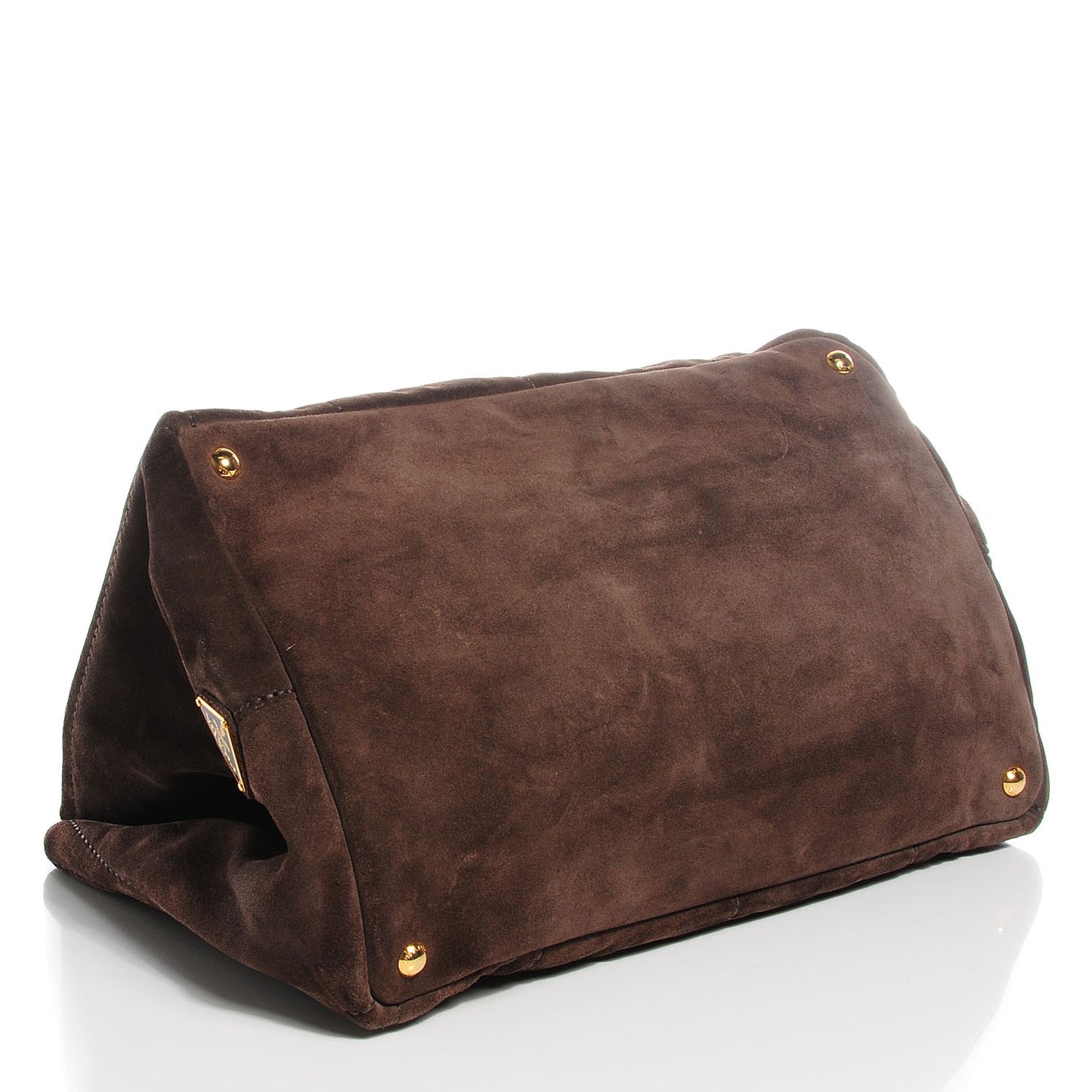 Suede Scamosciato Logo Tote Brown