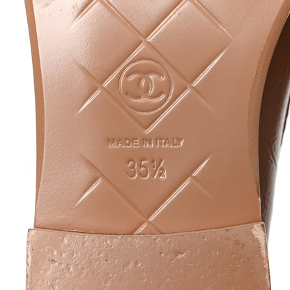 Chanel Crumpled Lambskin Quilted CC Turnlock Moccasins 35.5 Dark Beige 7 of 10