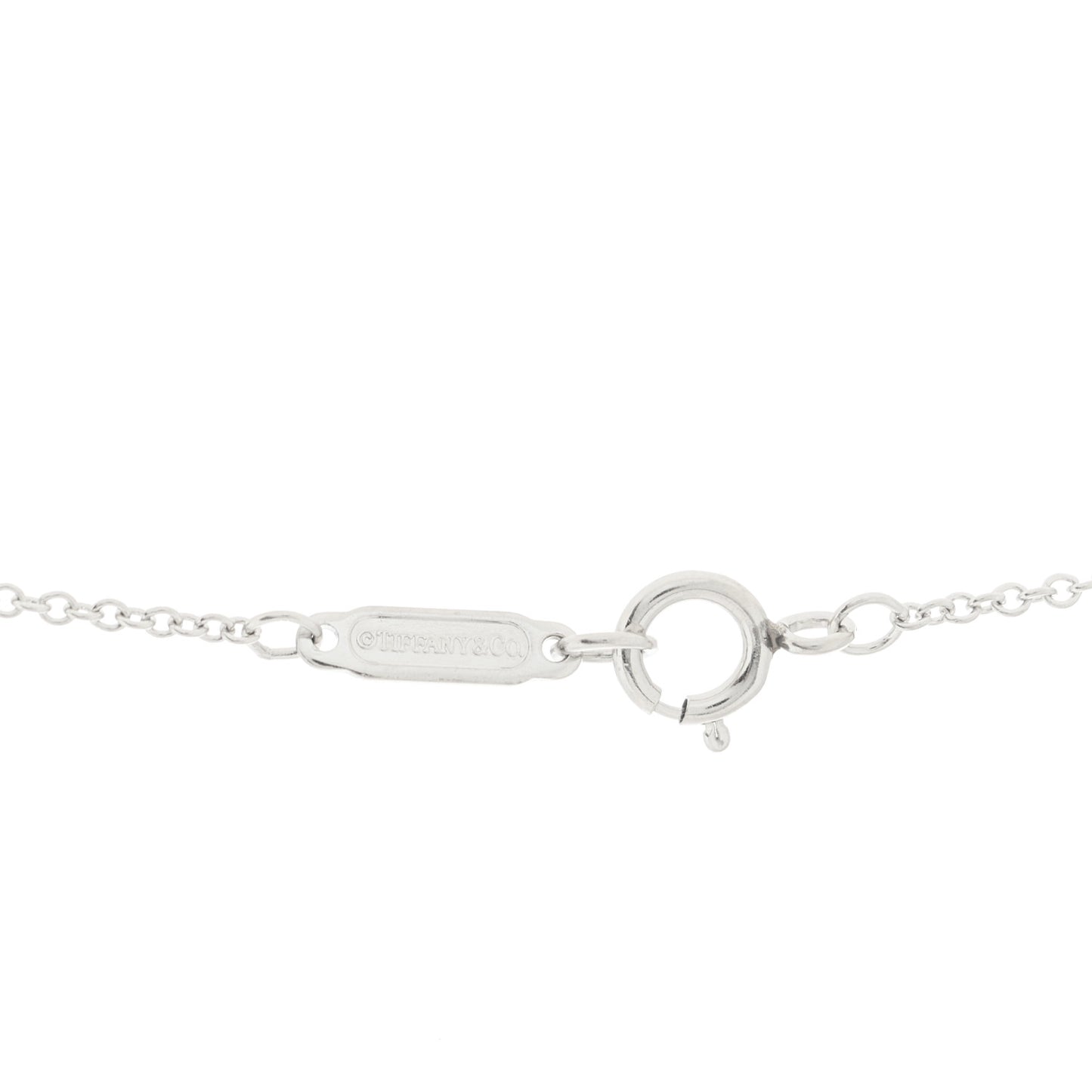 Platinum Diamond Small Open Circle Pendant Necklace