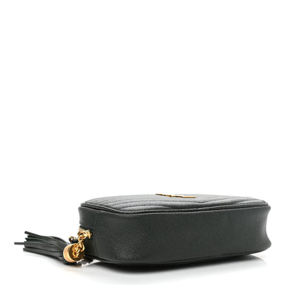 Saint Laurent Grain De Poudre Matelasse Monogram Mini Lou Camera Bag New Vert Fonce 4 of 10