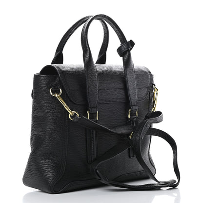 3.1 Phillip Lim Textured Calfskin Medium Pashli Satchel Black 3 of 13