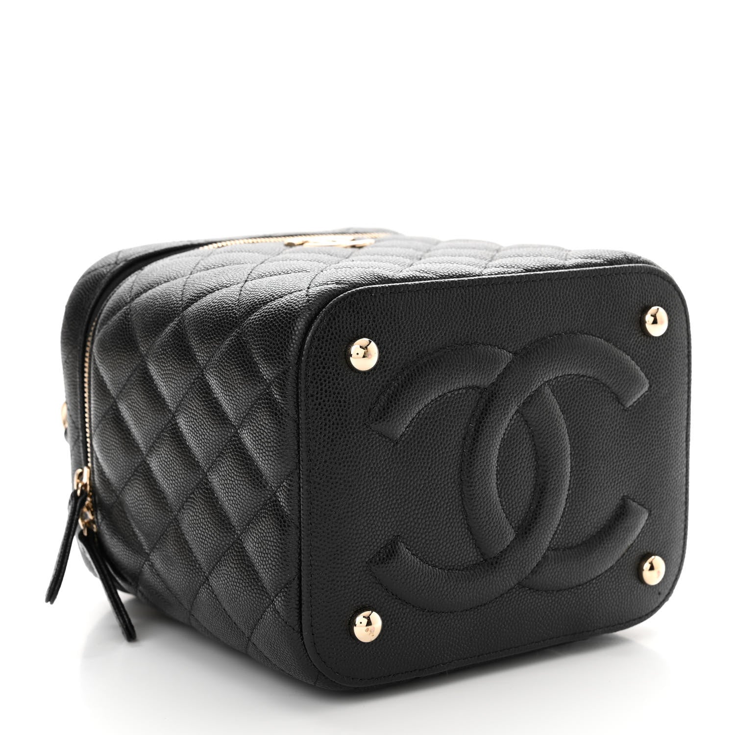 Chanel Caviar Quilted Small Top Handle Vanity Case With Chain Black 4 of 10