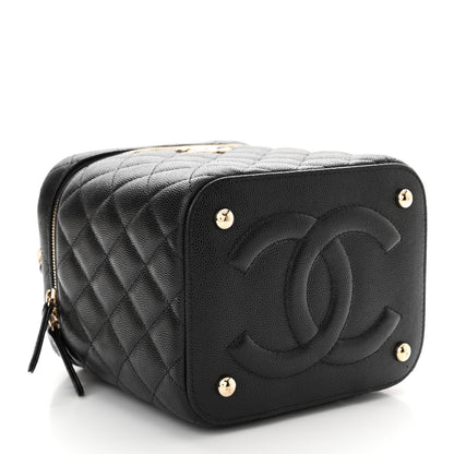 Chanel Caviar Quilted Small Top Handle Vanity Case With Chain Black 4 of 10